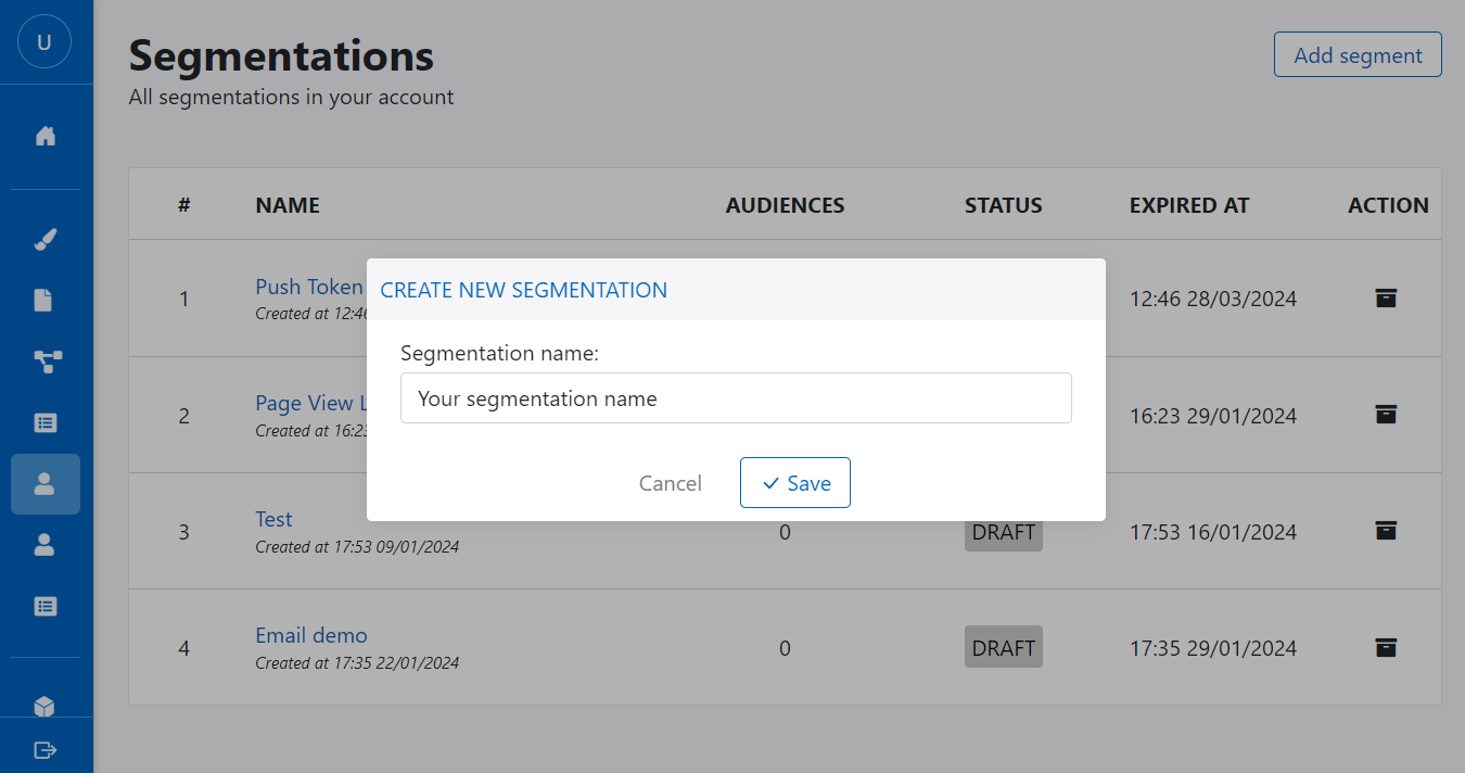 Create segmentation